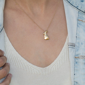 Gold Bunny Charm Necklace • Bunny Jewelry • Easter Jewelry Gift • Cute Bunny Charm • Pet Gifts • Rabbit Necklaces For Women • Rabbit Gifts